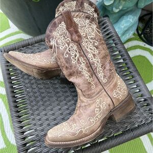 CORRAL TEENS GIRL Western Boots cow and pig leather